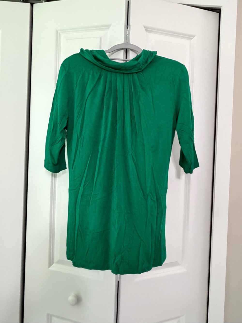 Banana Republic mock Turtleneck short sleeve Bright green